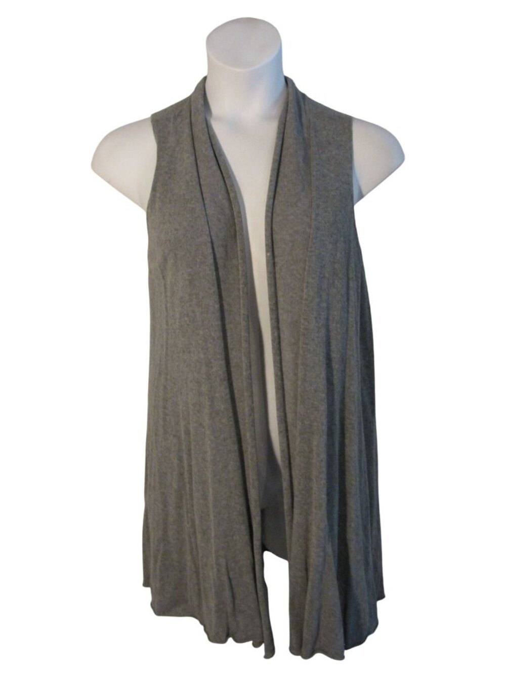 Eileen Fisher L Gray Open Front Vest Sweater